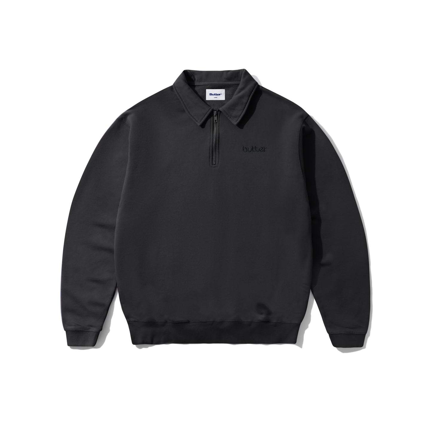 Butter Goods Alpine 1/4 Zip Sweater Washed Black