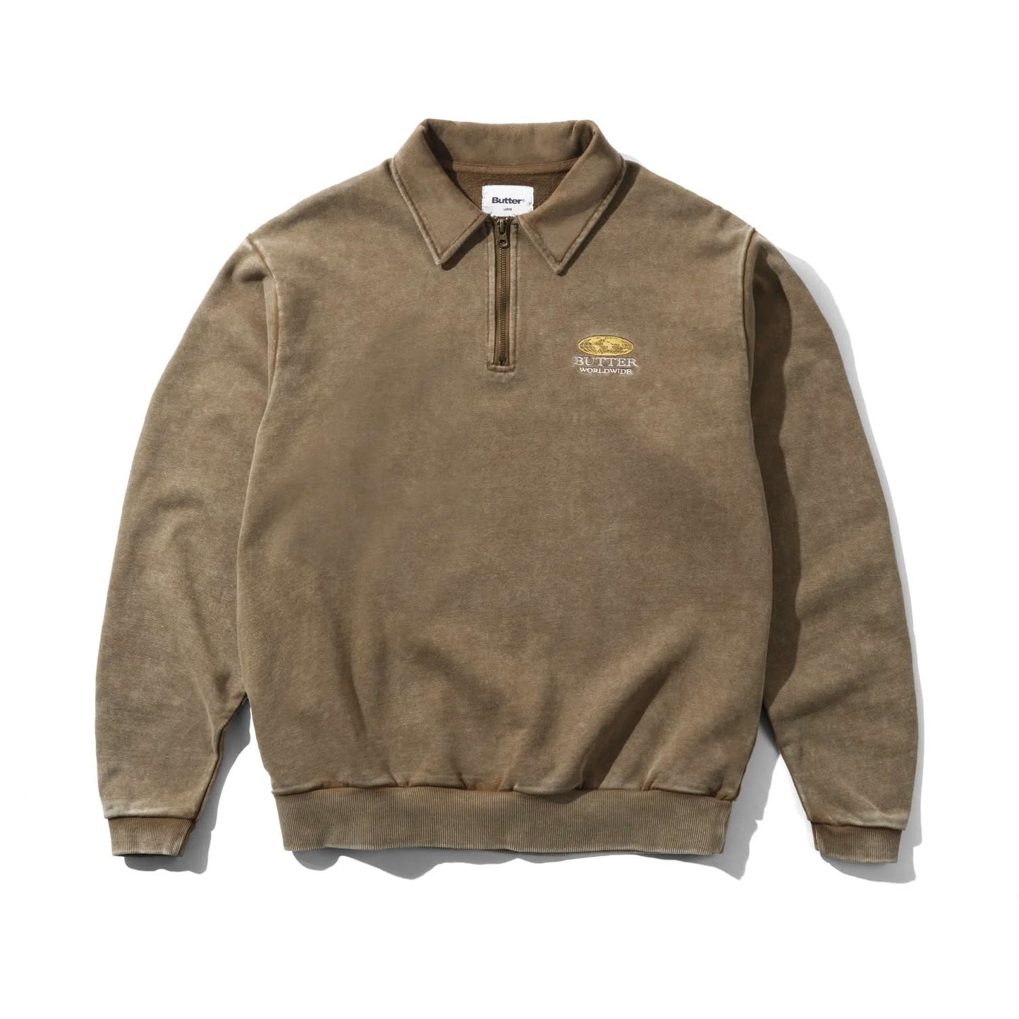 Butter Goods Corp 1/4 Zip Pullover Brown