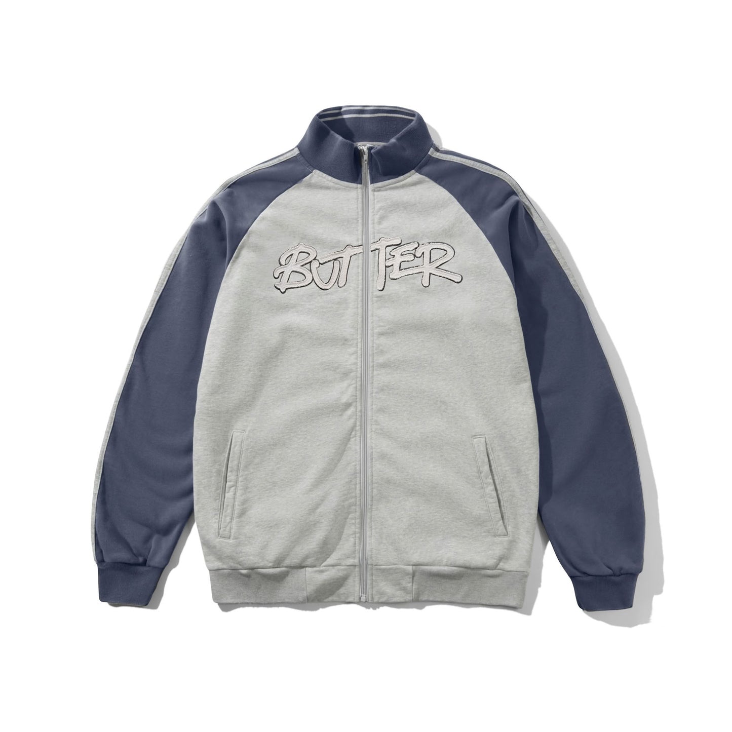 Butter Goods Tunnel Fleece Track Jacket Ash Navy