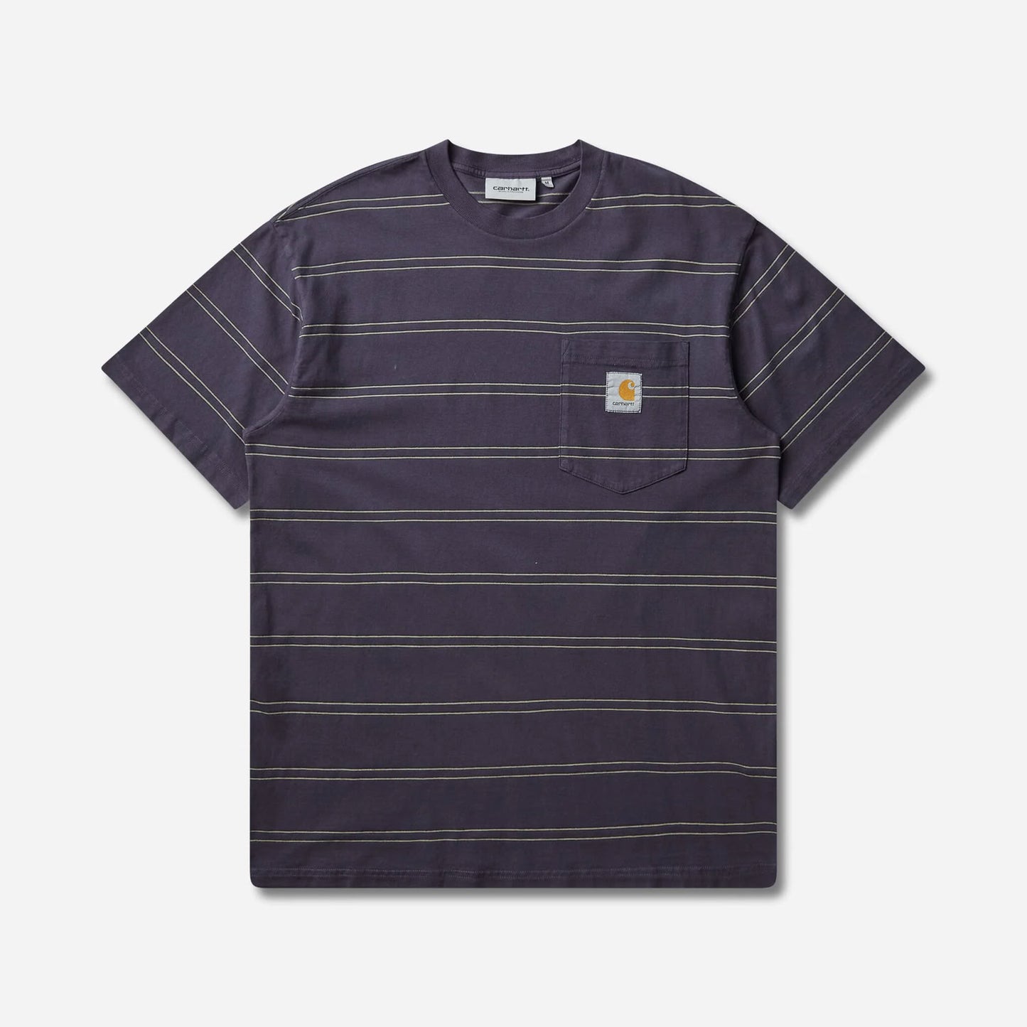 Carhartt WIP Bert Pocket T-Shirt Bert Stripe, Shady Purple Shady Green (garment dyed)