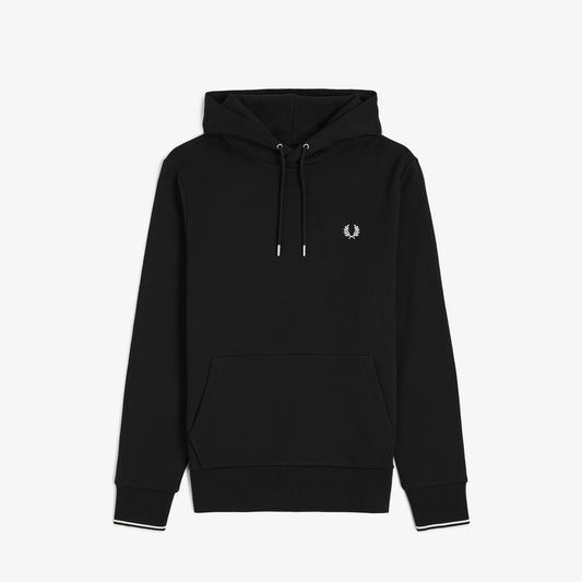 Fred Perry M2643 Tipped Hooded Sweatshirt Black