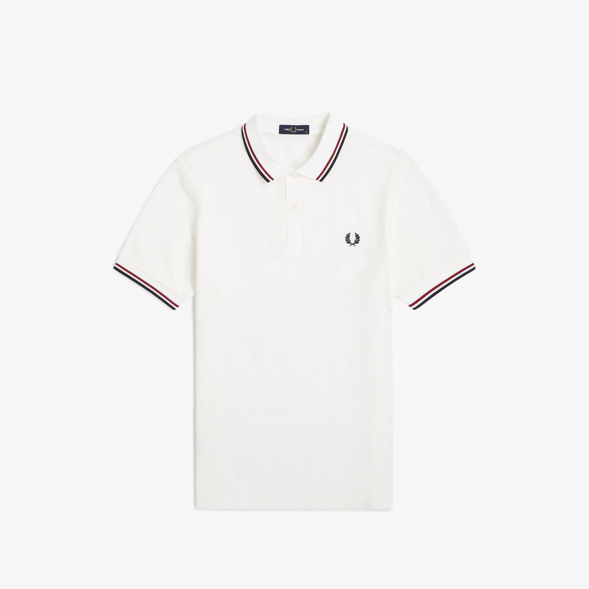 Fred Perry M3600 Polo Snow White Burnt Red Navy S