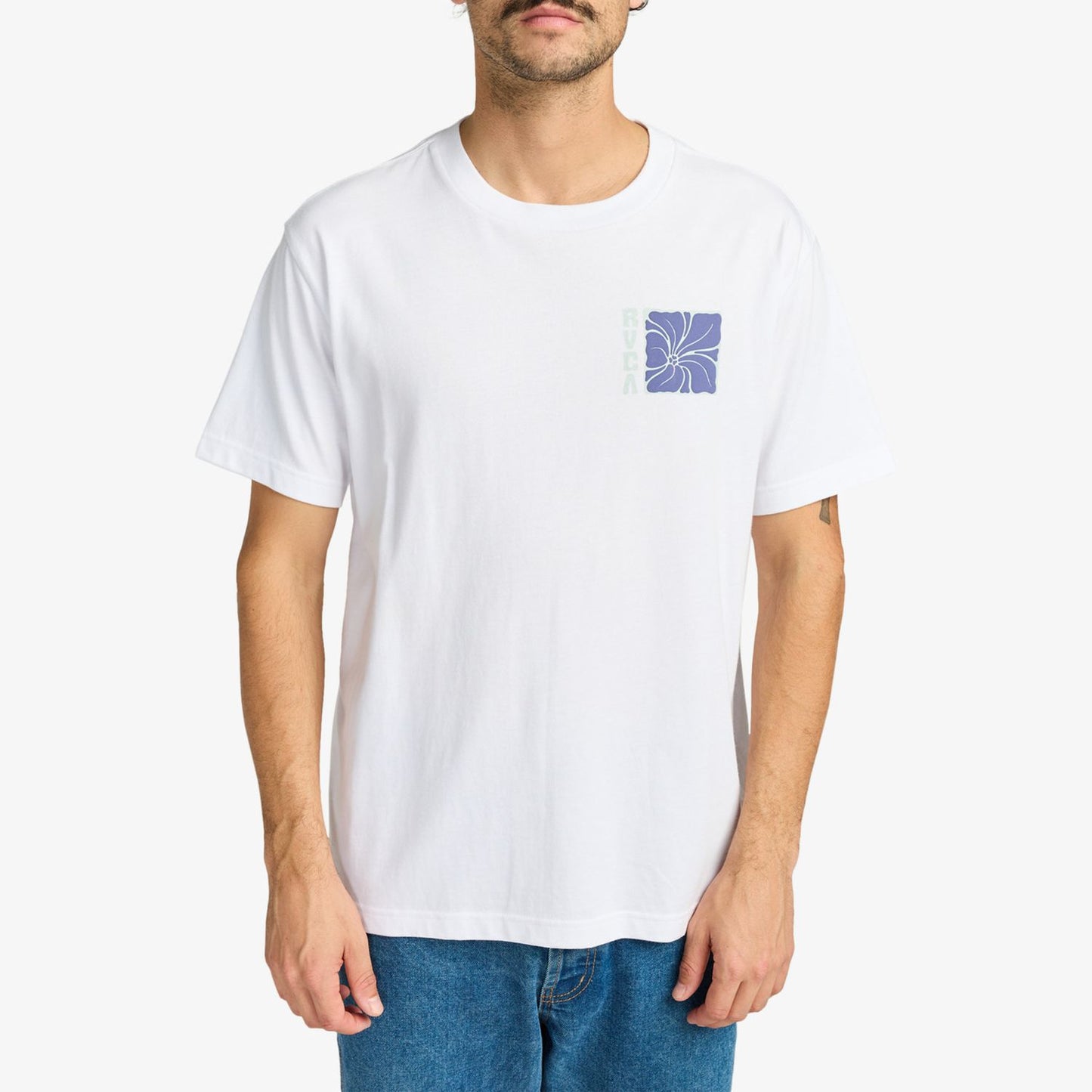 RVCA Hibiscus Stamp T-Shirt White