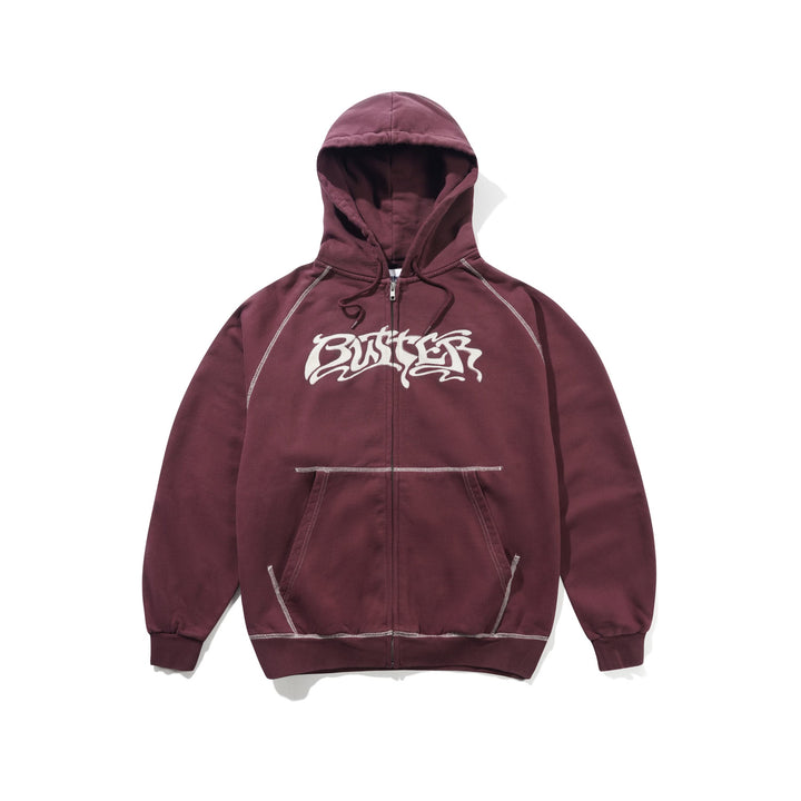 Butter Goods Drummer Zip-Thru Hoodie Washed Rhubarb