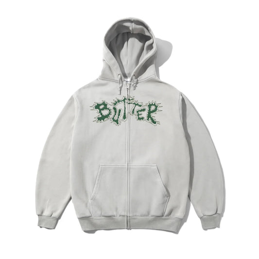 Butter Goods Eruption Zip-Thru Hoodie Grey