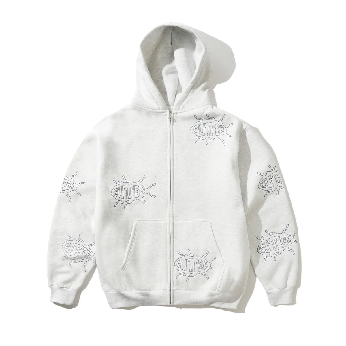Butter Goods Roach Zip-Thru Hoodie Ash