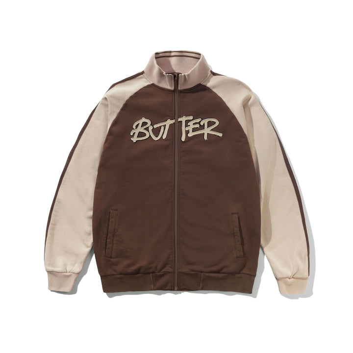Butter Goods Tunnel Fleece Track Jacket Chocolate Beige