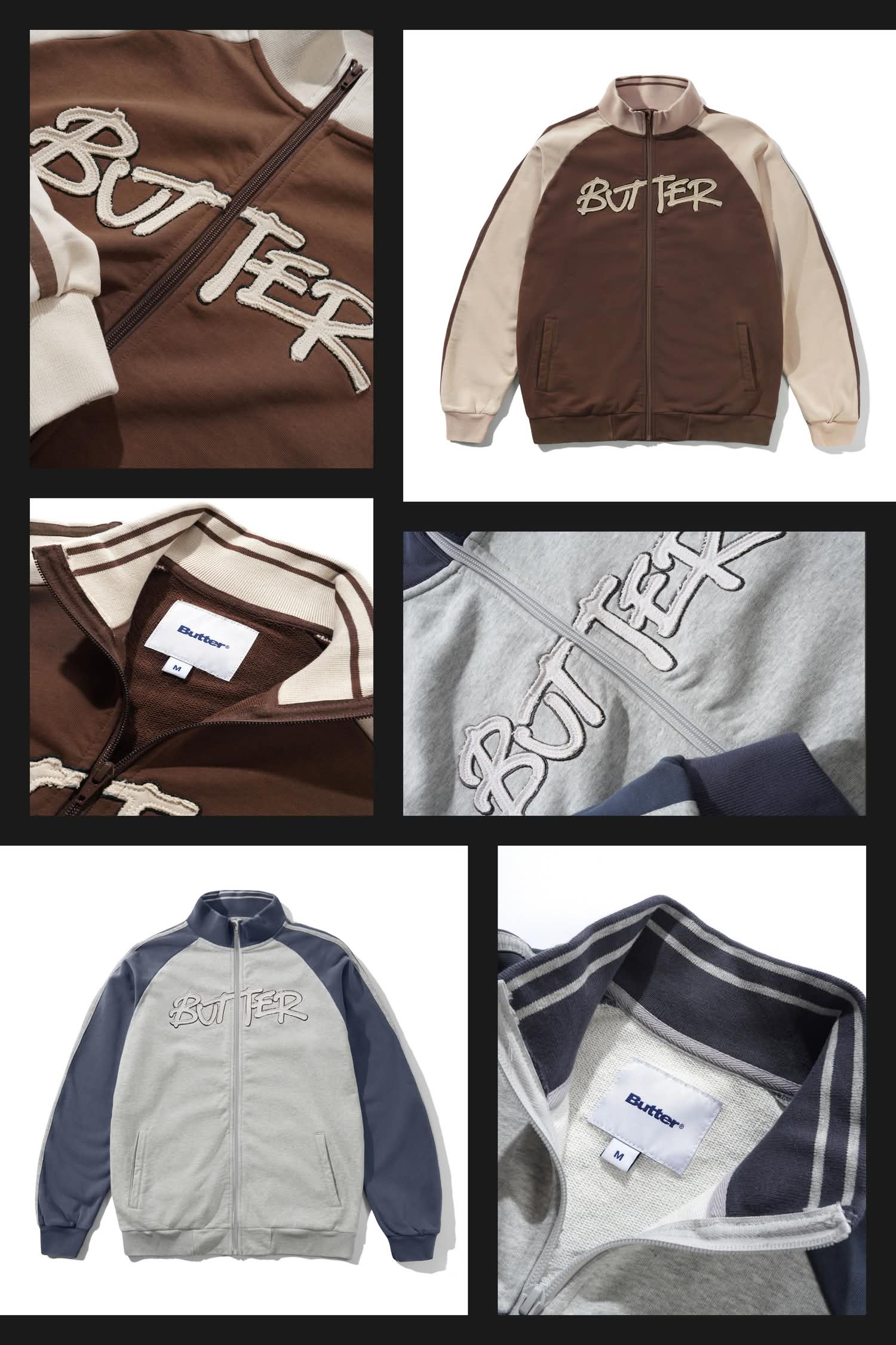 Butter Goods Tunnel Fleece Track Jacket Promotional Image Collage