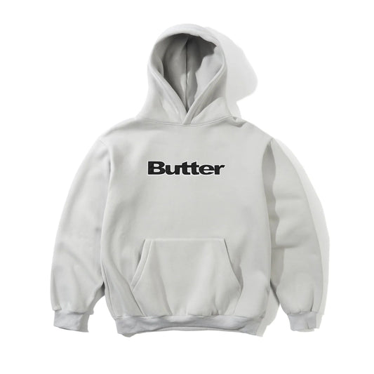 Butter Goods Satin Logo Applique Pullover Hood Cement