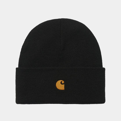 Carhartt WIP Chase Beanie Black Gold