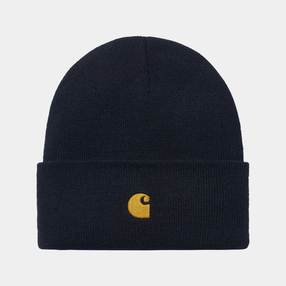 Carhartt WIP Chase Beanie Dark Navy Gold