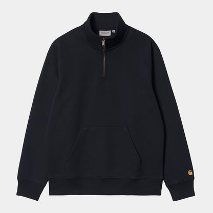 Carhartt WIP Chase Neck Zip Sweatshirt Dark Navy Gold