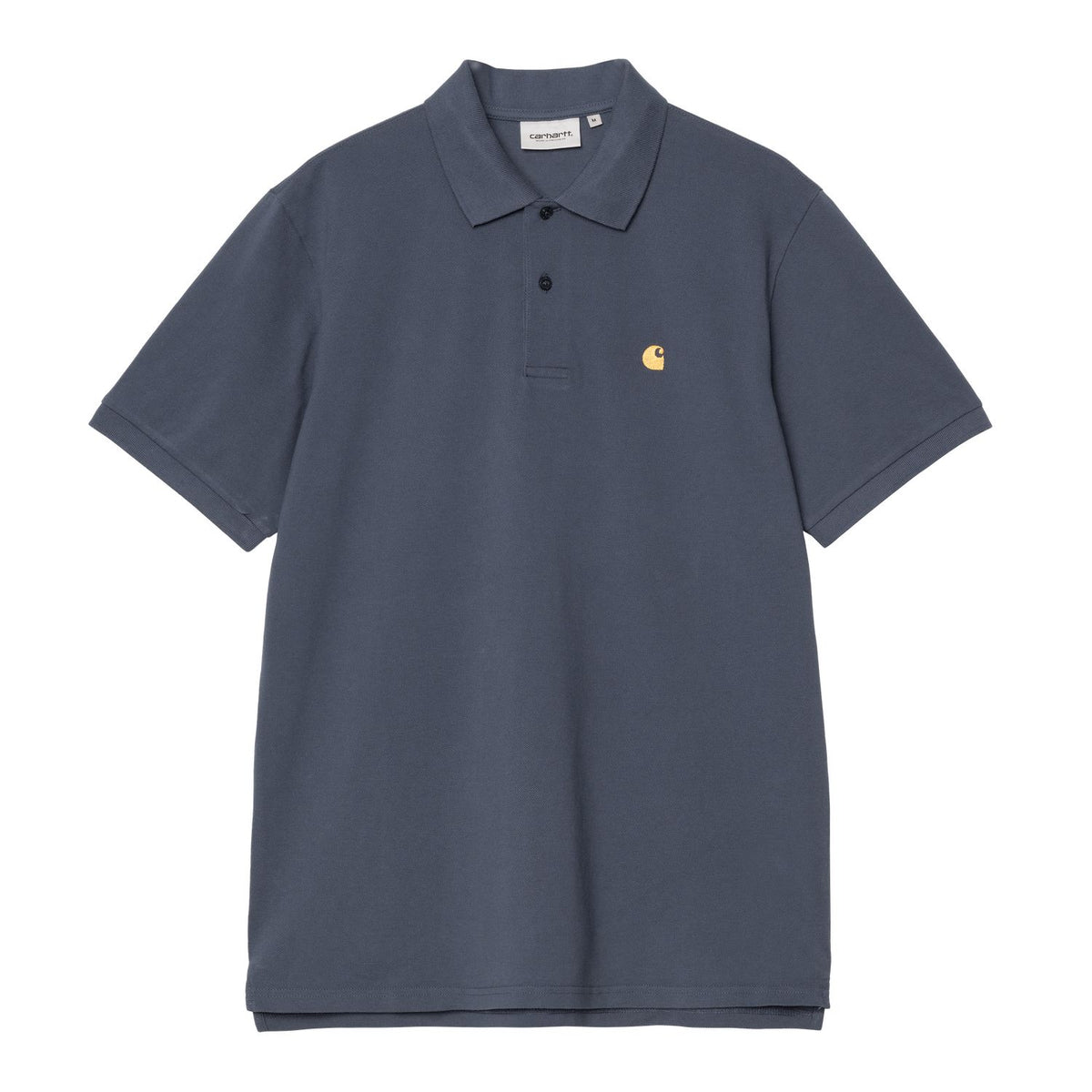Carhartt WIP Chase Pique Polo Dusky Blue Gold