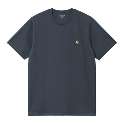 Carhartt WIP Chase T-Shirt Dusky Blue Gold