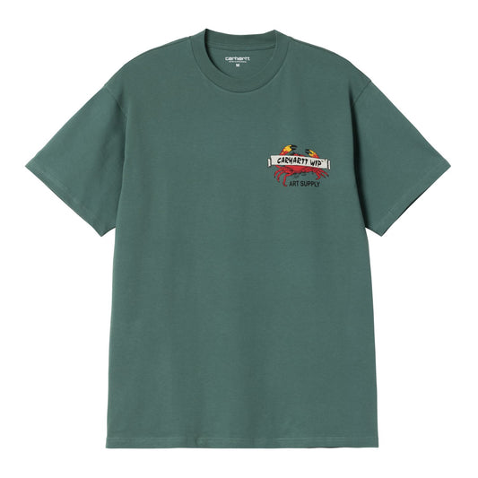 Carhartt WIP Crab Paint T-Shirt Silver Pine