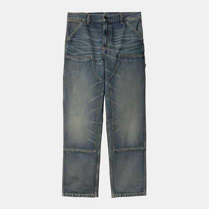 Carhartt WIP Double Knee Pant 'Smith' Blue Worn Used Wash