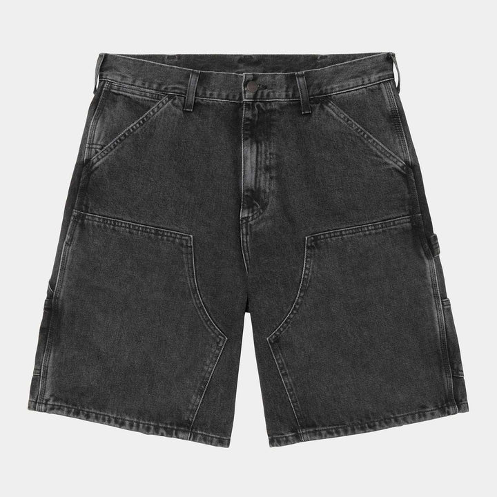 Carhart WIP Double Knee Short 'Smith' Black Stone Washed