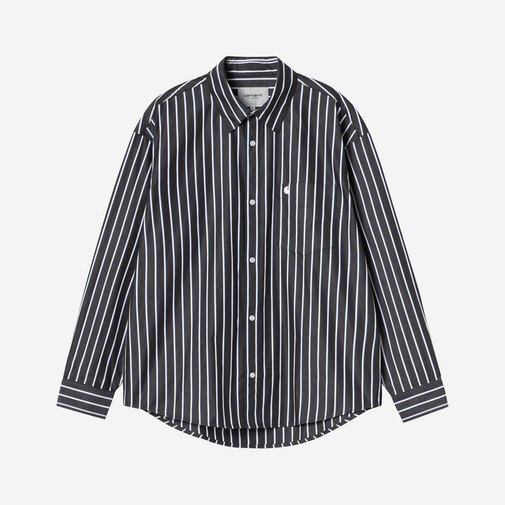 Carhartt WIP Gowan Shirt Gowan Stripe, Black