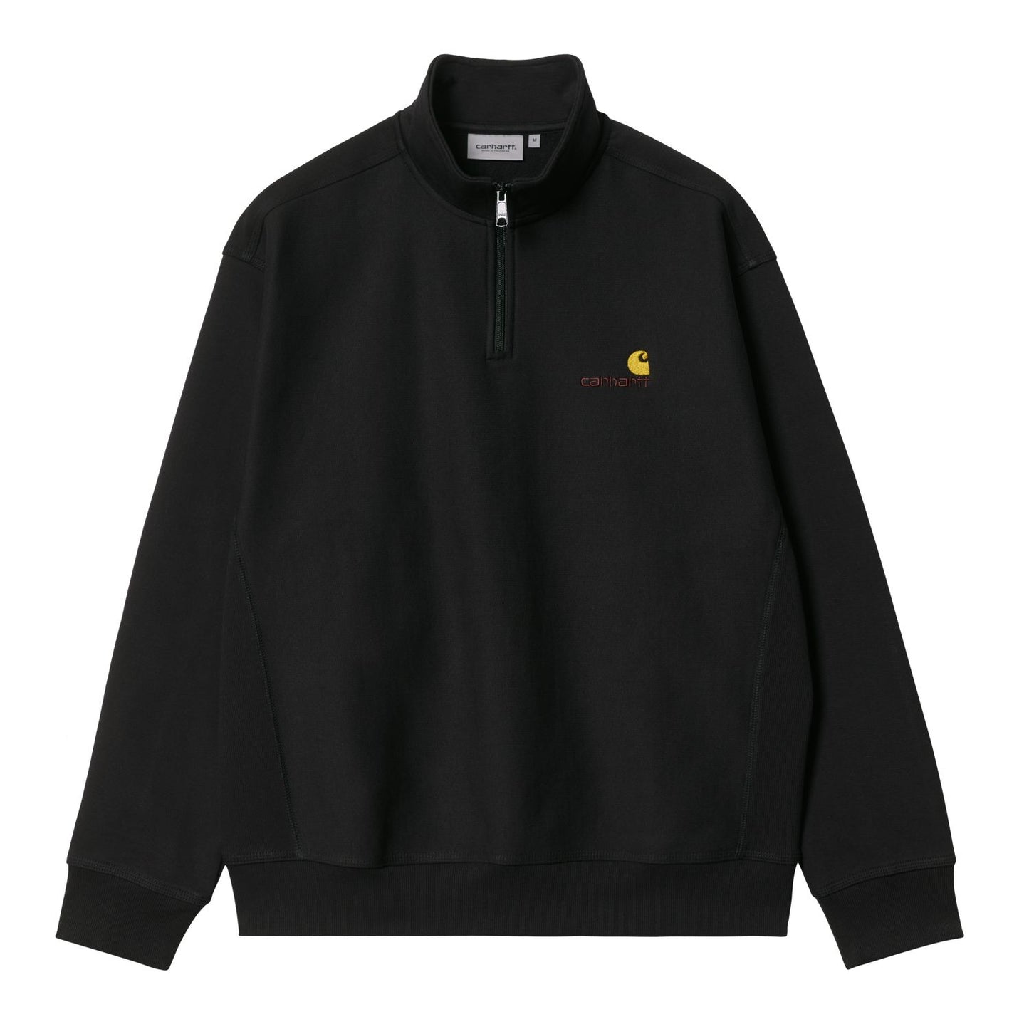 Carhartt WIP Half Zip American Script Sweatshirt Black
