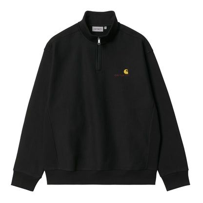 Carhartt WIP Half Zip American Script Sweatshirt Black