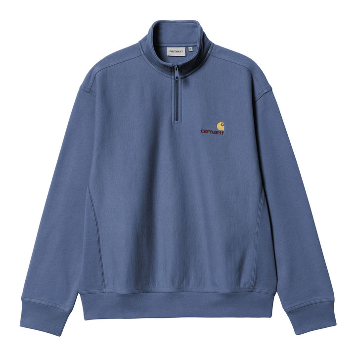 Carhartt WIP Half Zip American Script Sweatshirt Blue Iris