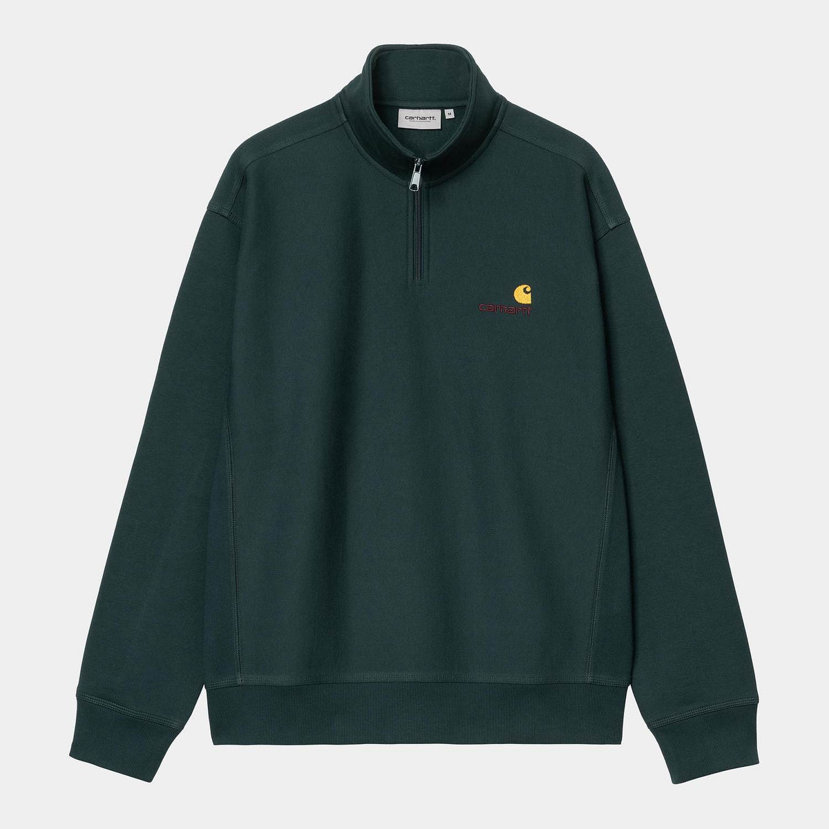 Carhartt WIP Half Zip American Script Sweatshirt Deep Lagoon