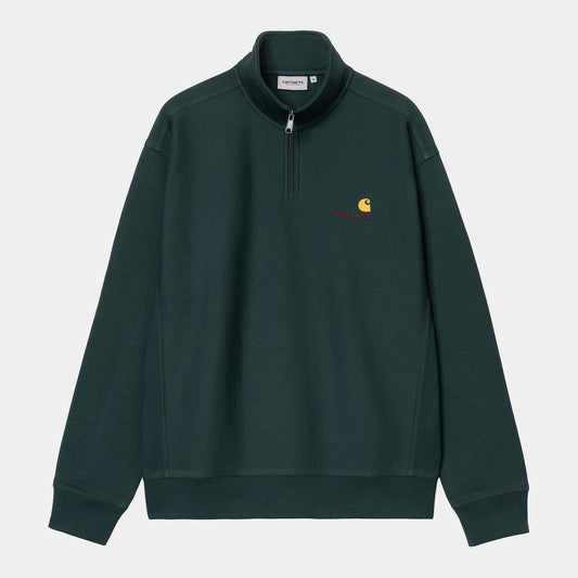 Carhartt WIP Half Zip American Script Sweatshirt Deep Lagoon