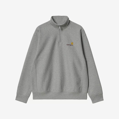 Carhartt WIP Half Zip American Script Sweatshirt Grey Heather