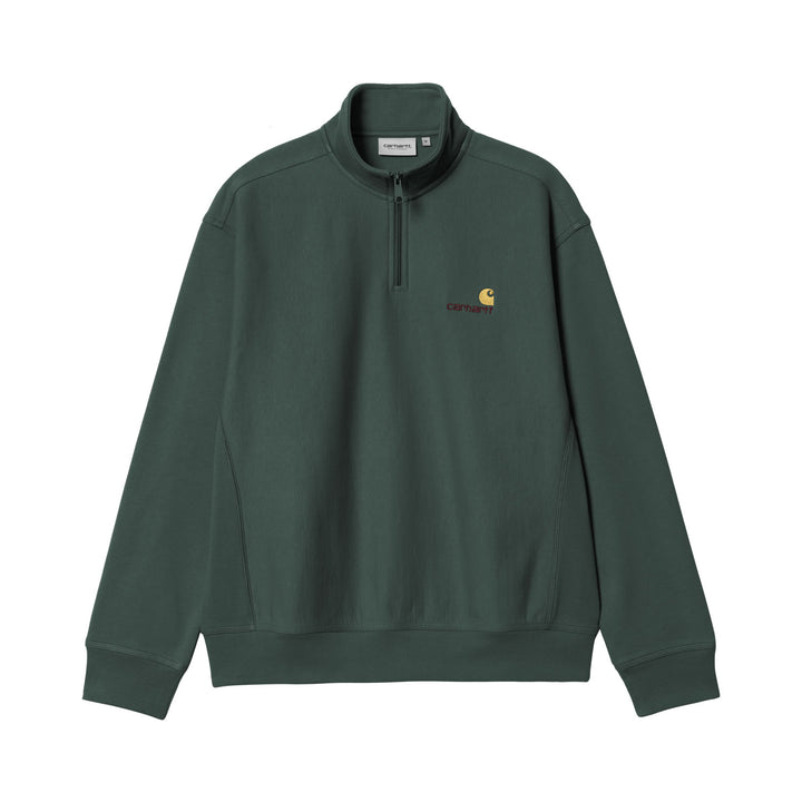 Carhartt WIP Half Zip American Script Sweatshirt Kale Green