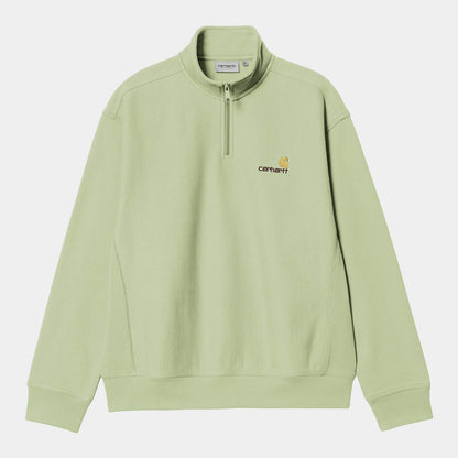 Carhartt WIP Half Zip American Script Sweatshirt Pale Olive