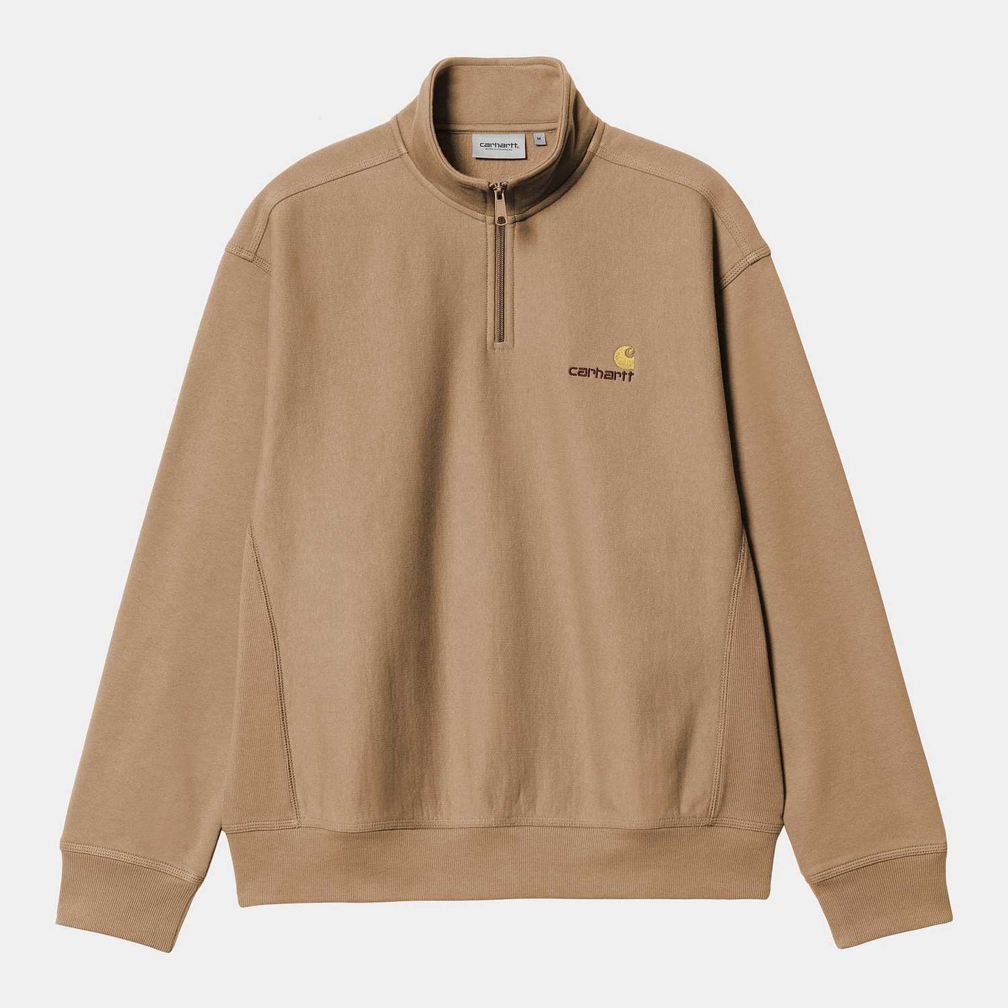 Carhartt WIP Half Zip American Script Sweatshirt Peanut