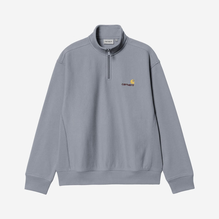 Carhartt WIP Half Zip American Script Sweatshirt Shady Blue