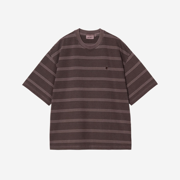Carhartt WIP Hanson T-Shirt Hanson Stripe, Palisander (garment dyed)