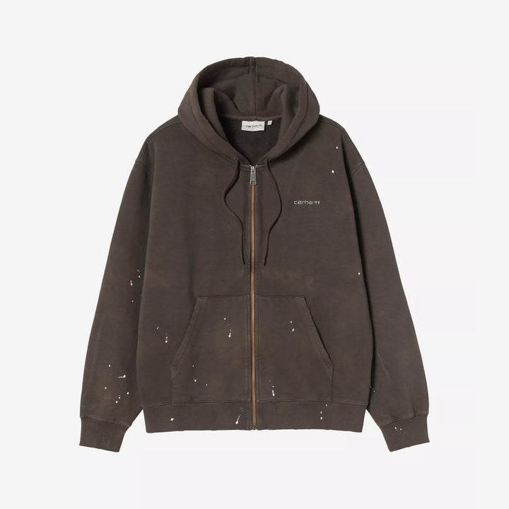 Carhartt WIP Hooded Painter Jacket Tobacco, Destroy wash, splatter