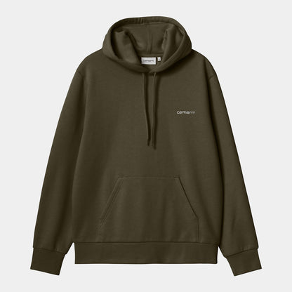 Carhartt WIP Hooded Script Embroidery Sweat Cypress White