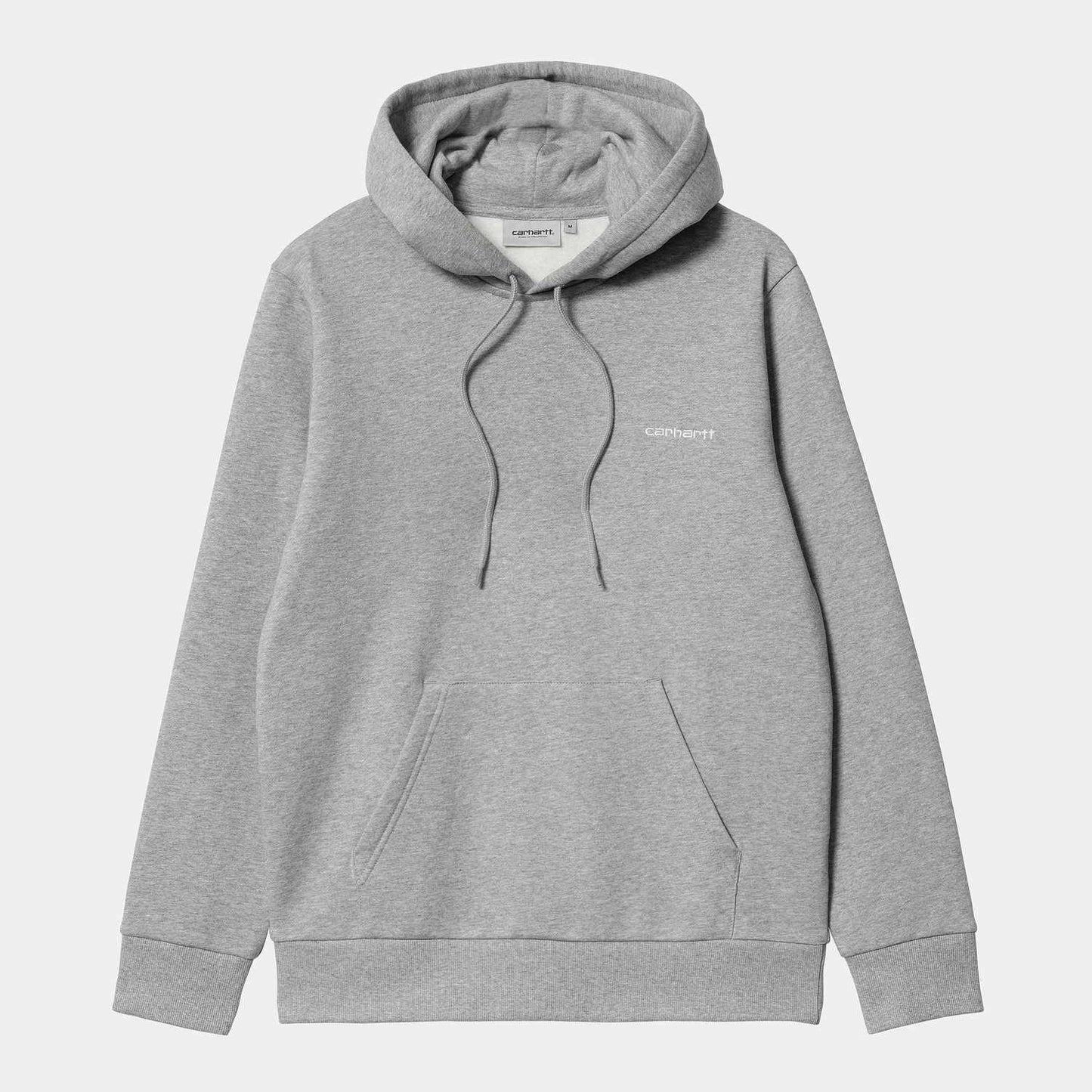 Carhartt WIP Hooded Script Embroidery Sweat Grey Heather White