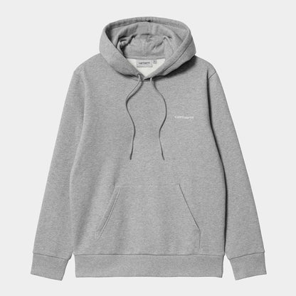 Carhartt WIP Hooded Script Embroidery Sweat Grey Heather White