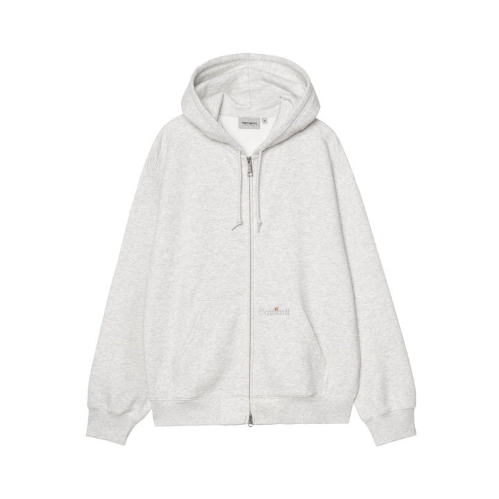 Carhartt WIP Hooded WIP Label Sweat Jacket Ash Heather
