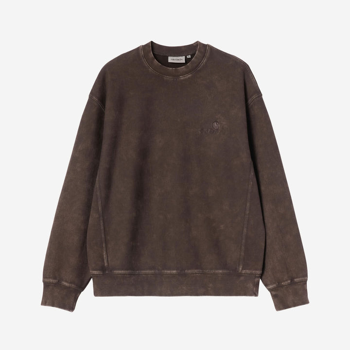 Carhartt WIP Lambert Sweatshirt Tobacco, Moon wash