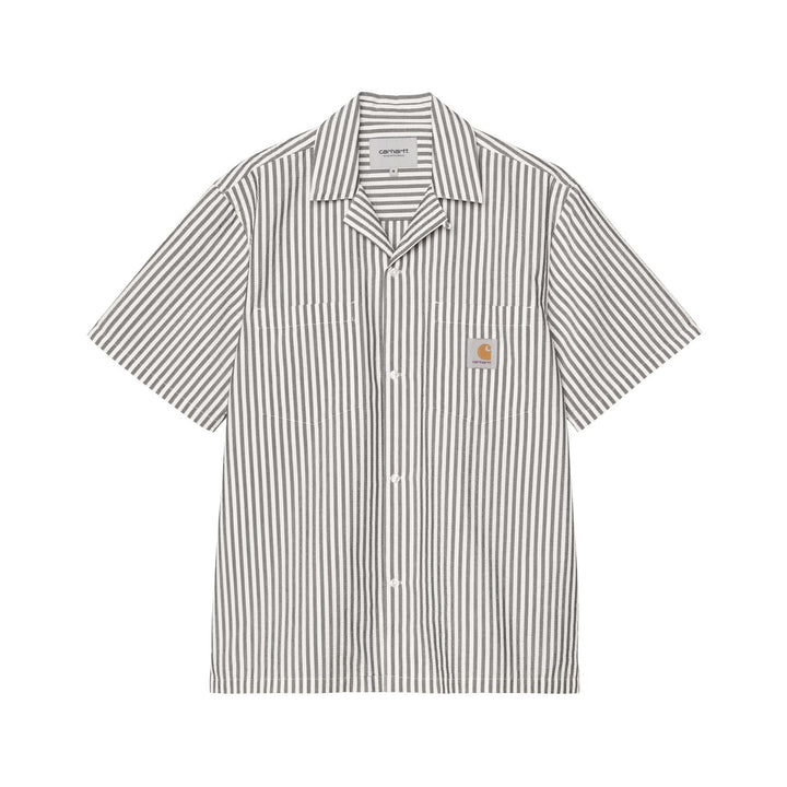 Carhartt WIP Leavel Shirt Leavel Stripe, Black Wax