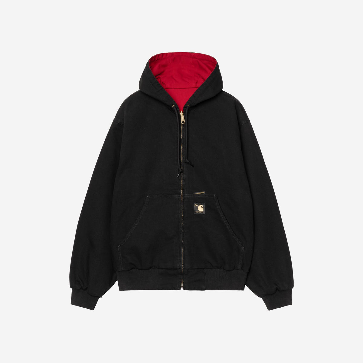 Carhartt WIP OG Active 'Dearborn' Jacket 50th Anniversary Edition Black USA Red, Rinsed