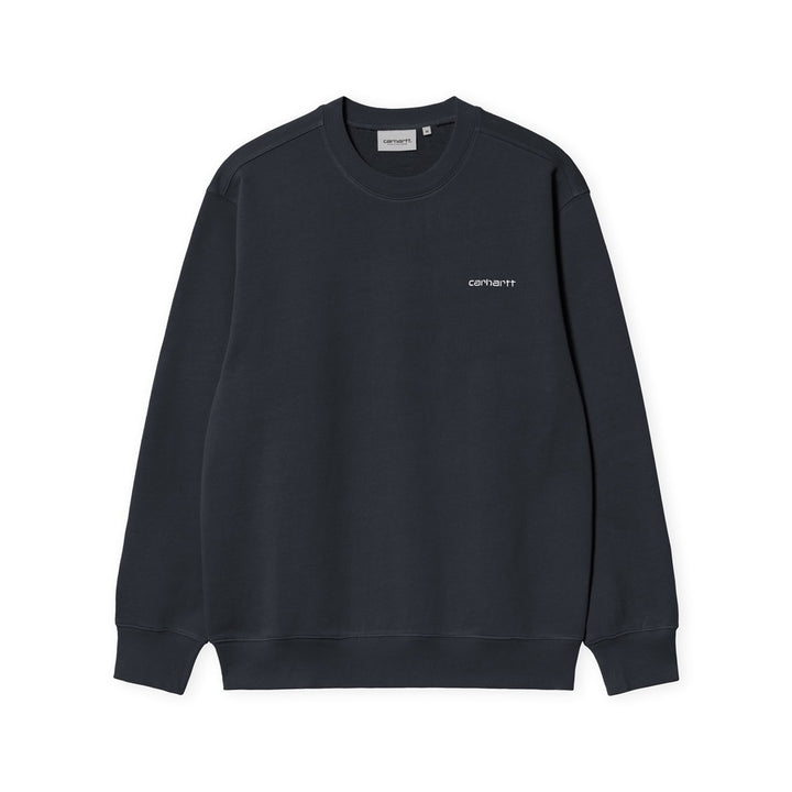 Carhartt WIP Script Embroidery Sweatshirt Deep Night White