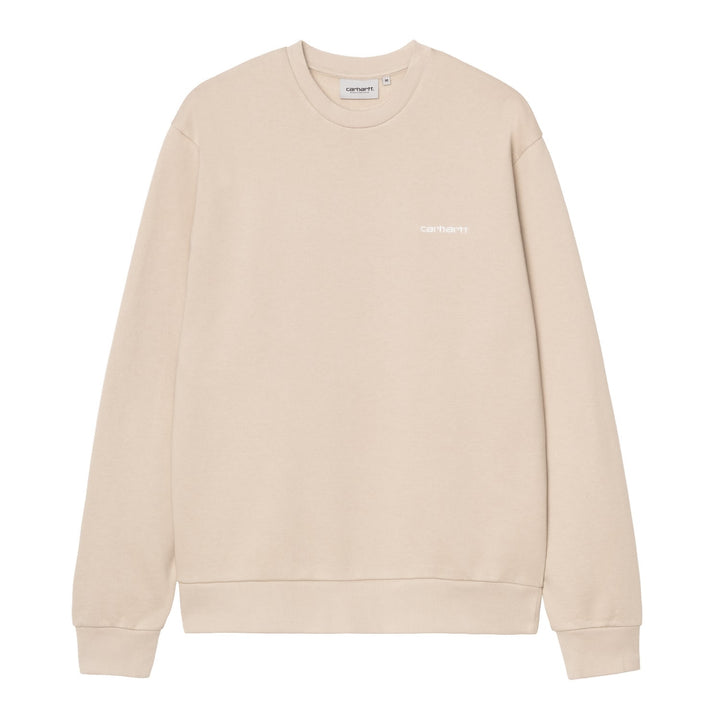 Carhartt WIP Script Embroidery Sweatshirt Fleur De Sel White
