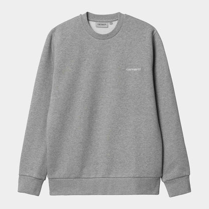 Carhartt WIP Script Embroidery Sweatshirt Grey Heather White