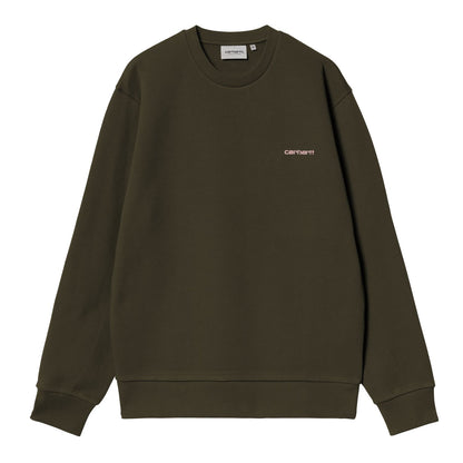Carhartt WIP Script Embroidery Sweatshirt Turtle Air Pink