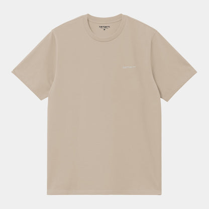 Carhartt WIP Script Embroidery T-Shirt Fleur De Sel White