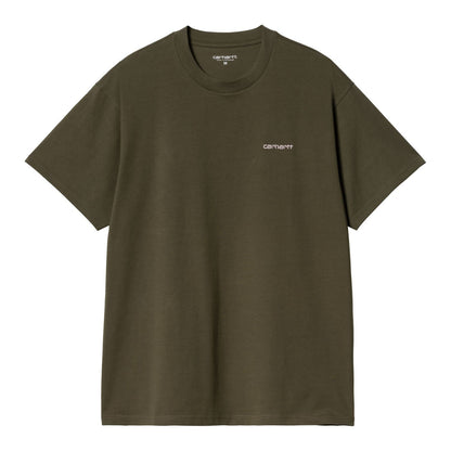 Carhartt WIP Script Embroidery T-Shirt Turtle Air Pink