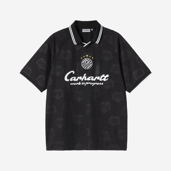 Carhartt WIP Terrace Football T-Shirt Heart Train Jacquard, Black