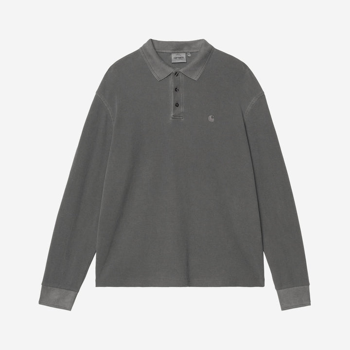 Carhartt WIP Waffle Rugby Shirt Black (garment dyed)