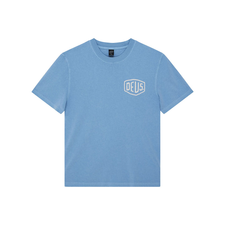 Deus Ex Machina Shield Garment Dyed T-Shirt Bonnie Blue